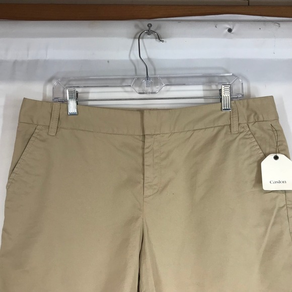 Caslon Women's Khaki Chino Shorts Size 12 Casual Everyday Comfort - Picture 2 of 10